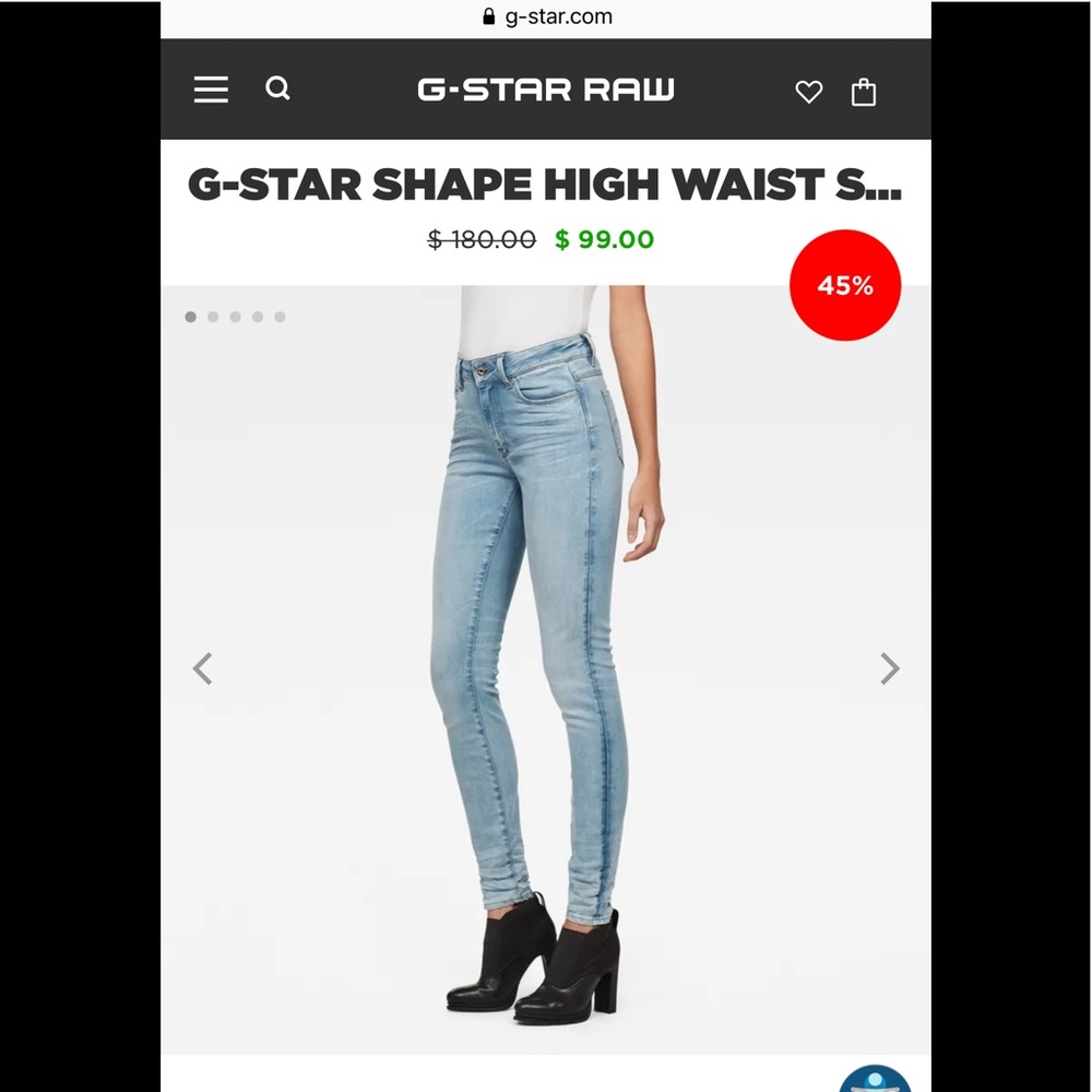 G-Star Raw Shape High Rise Super Skinny